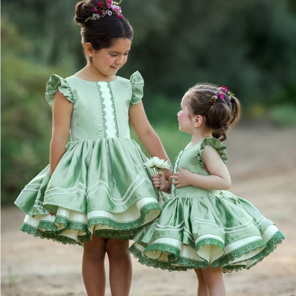 Dollcake Green Ruffled Kids Dress